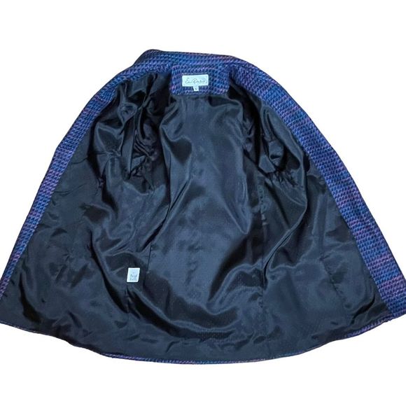 Vintage Emil Rutenberg Womens 100% Silk Tweed Blazer Jacket Handwoven Boxy Fit S - Picture 6 of 9